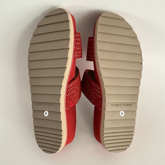 Donald Pliner Sandals Women 8.5M Red Cait Double Strap Open-toe Wedge - Picture 9 of 12